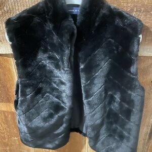Black Faux Fur Vest